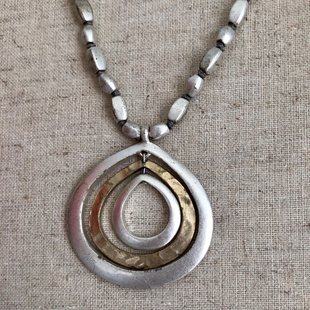 Kenneth Cole Silver & Gold Pendant Necklace - Picture 2 of 4